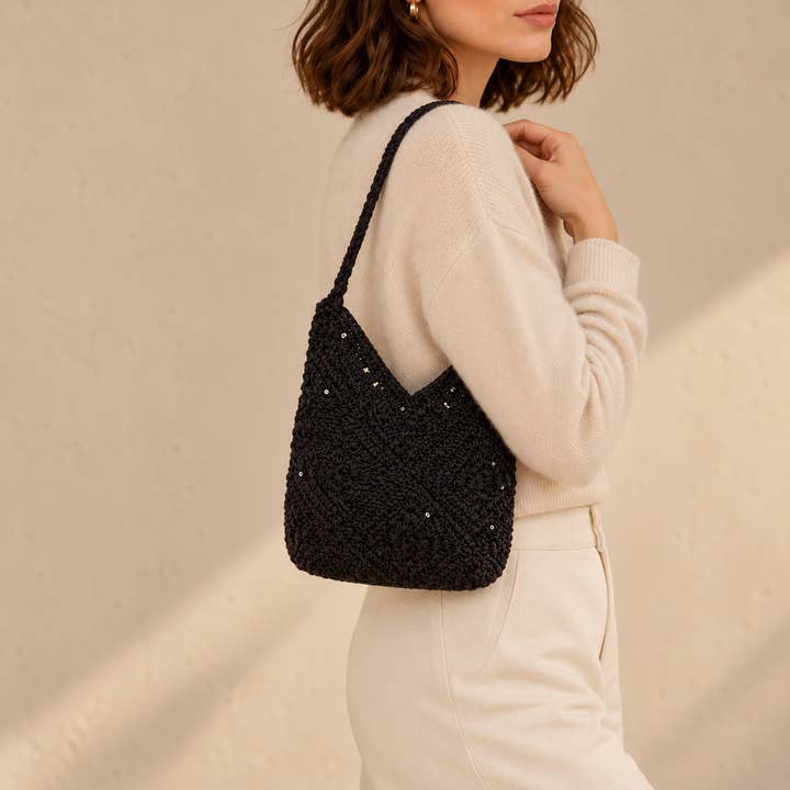 Midnight Sequin Crescent