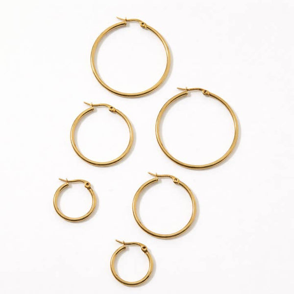 Gold Hoop Earring Set - PRIVA Fashion product photo