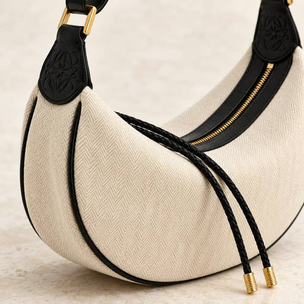 Crescent Leather Shoulder Bag - PRIVA Fashion detail photo