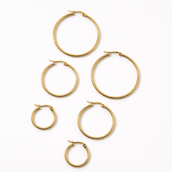 Gold Hoop Earring Set