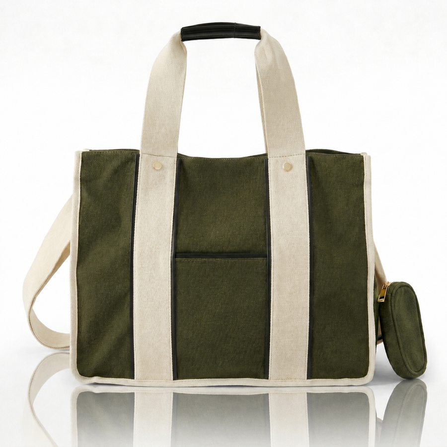 Olive Canvas Utility Tote