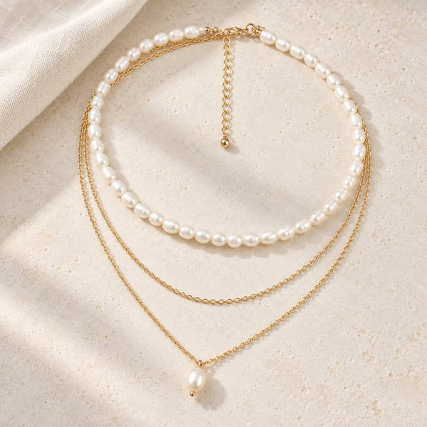 Pearl Grace Necklace Set - PRIVA Fashion styled photo