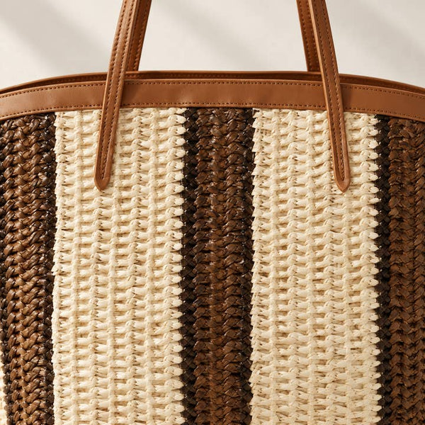 Woven Stripe Tote Bag - PRIVA Fashion detail photo