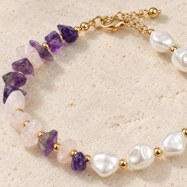 Amethyst Pearl Bracelet - PRIVA Fashion detail photo
