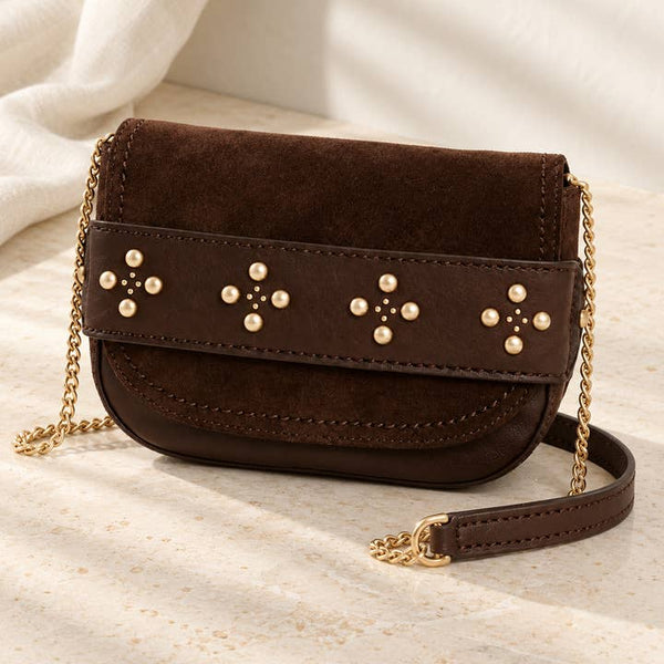 Heritage Stud Accent Shoulder Bag - PRIVA Fashion styled photo