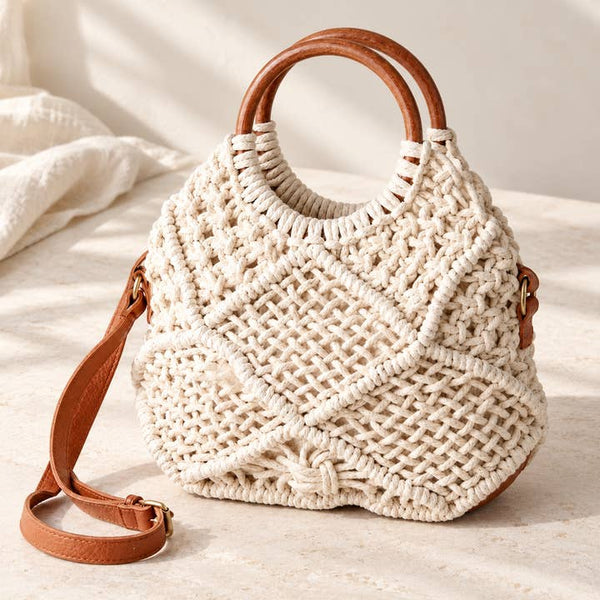 Ivory Handwoven Tote - PRIVA Fashion styled photo