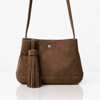 Cognac Leather Tassel Shoulder Bag thumbnail 2