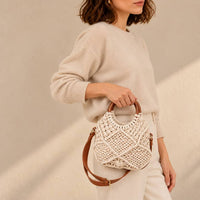 Ivory Handwoven Tote thumbnail 1