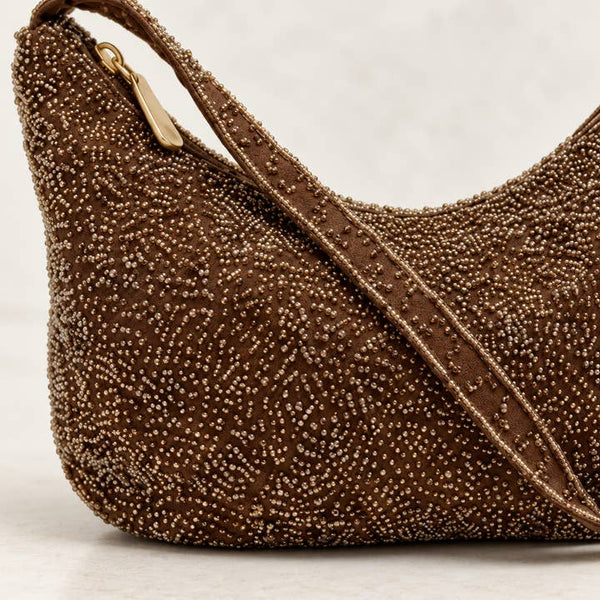 Embellished Crescent Hobo Bag - PRIVA Fashion detail photo
