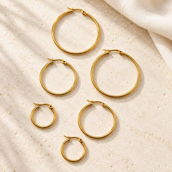 Gold Hoop Earring Set - PRIVA Fashion styled photo