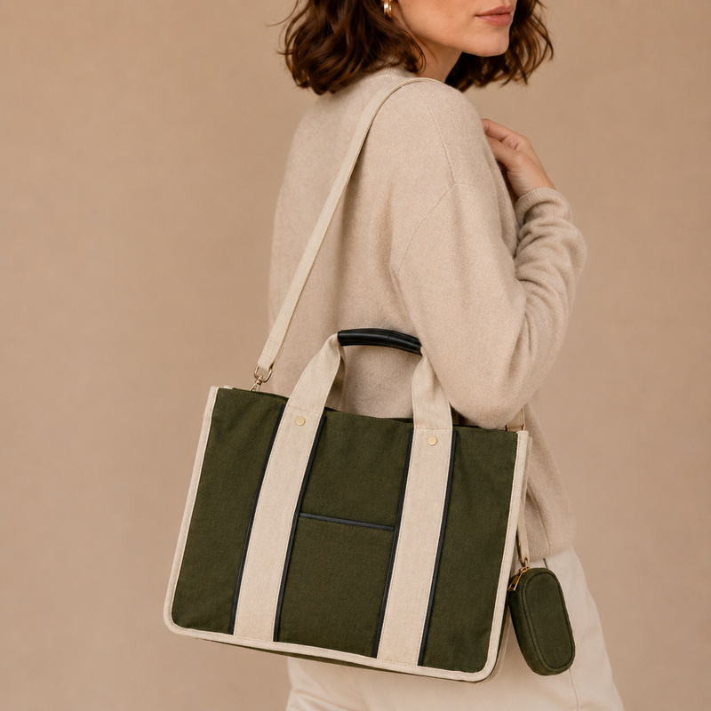 Olive Canvas Utility Tote