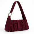 Bordeaux Suede Draped Shoulder Bag