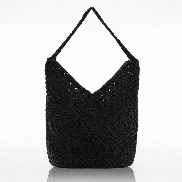 Midnight Sequin Crescent Shoulder Bag