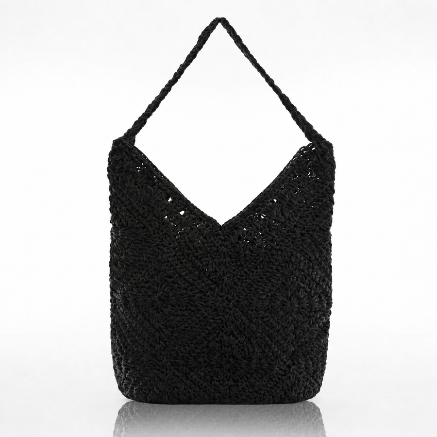 Midnight Sequin Crescent Shoulder Bag