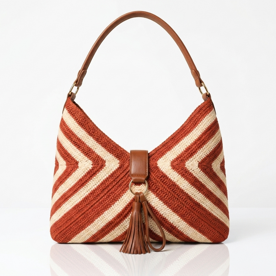 Chevron Woven Hobo Shoulder Bag