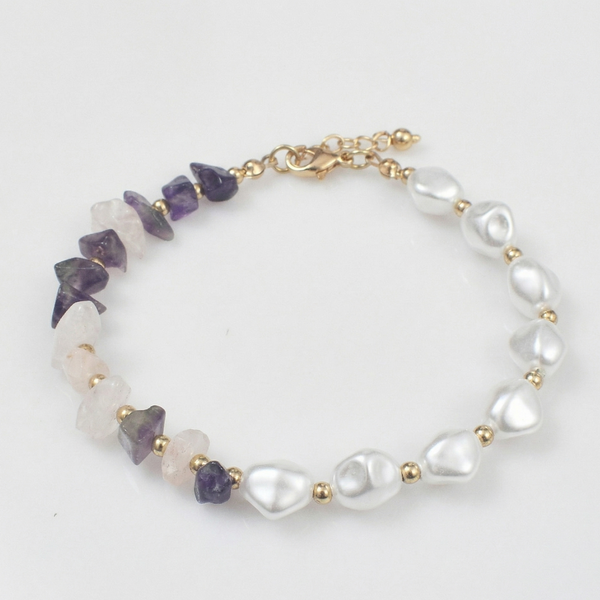 Amethyst Pearl Bracelet