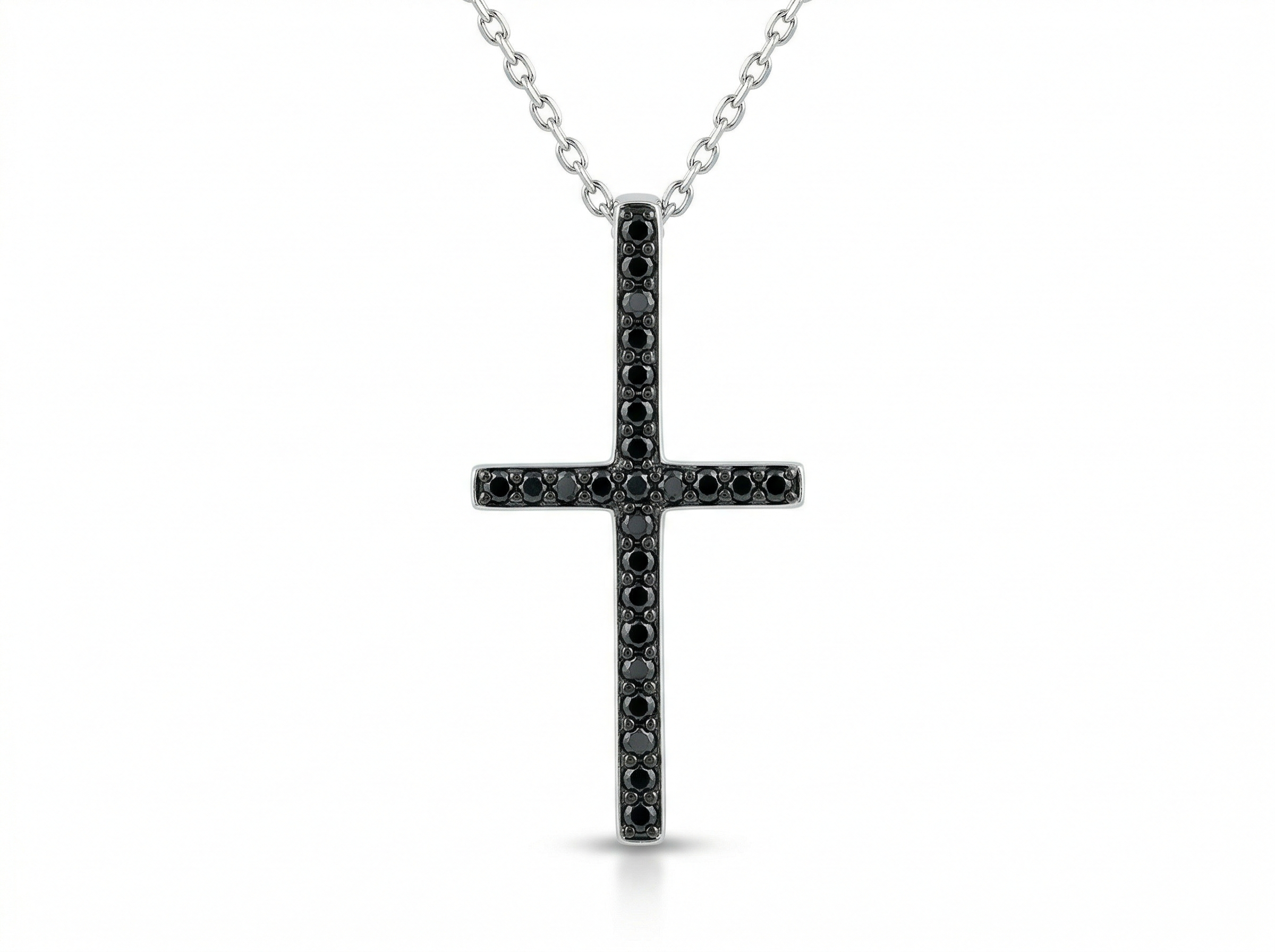 Midnight Cross Pendant Necklace