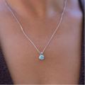 Ice Blue Crystal Pendant Necklace