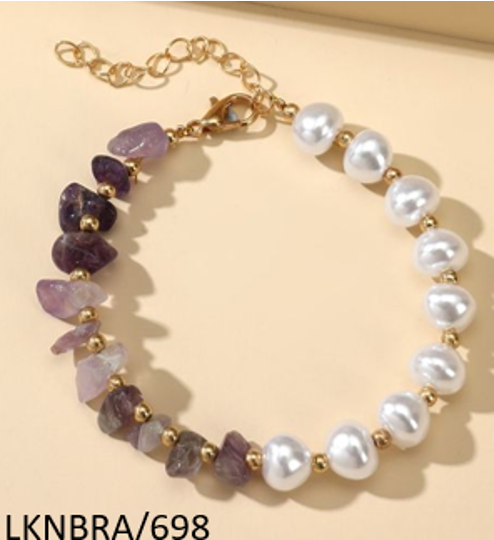 Amethyst Pearl Bracelet