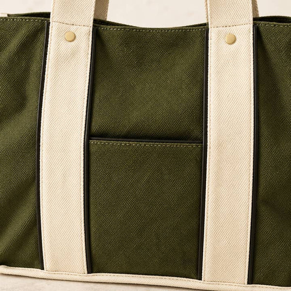 Olive Canvas Utility Tote - PRIVA Fashion detail photo