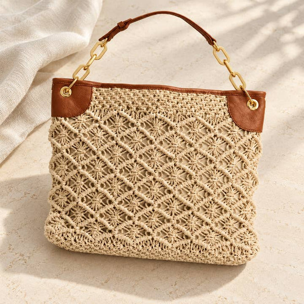 Ivory Chain Shoulder Bag - PRIVA Fashion styled photo