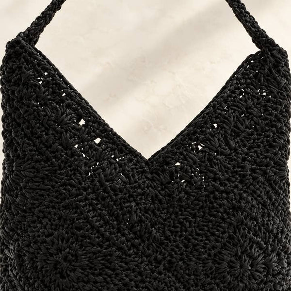 Midnight Sequin Crescent Shoulder Bag - PRIVA Fashion detail photo