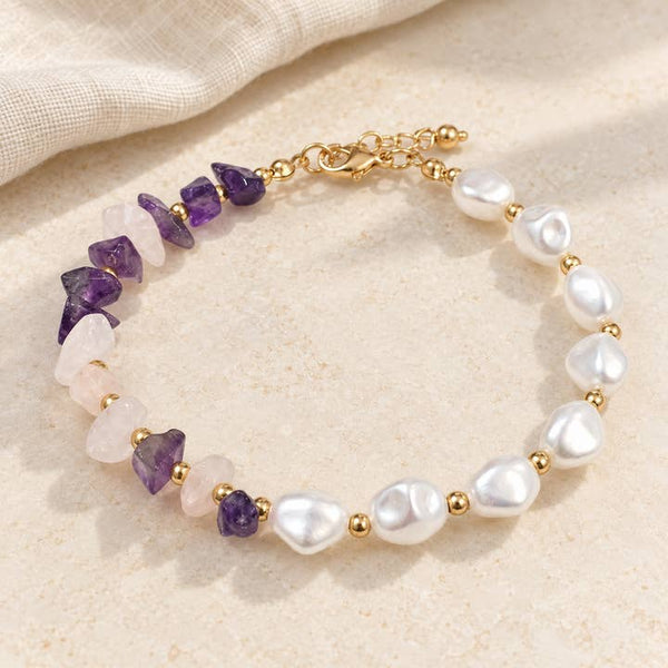 Amethyst Pearl Bracelet - PRIVA Fashion styled photo