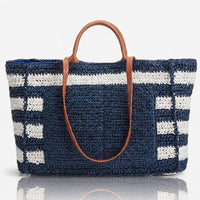 Luxe Navy Woven Tote thumbnail 2