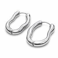 Liquid Silver Sculpted Hoops thumbnail 2