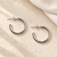 Fine Line Silver Hoops thumbnail 4