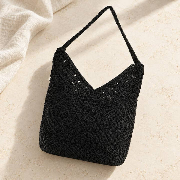 Midnight Sequin Crescent Shoulder Bag - PRIVA Fashion styled photo