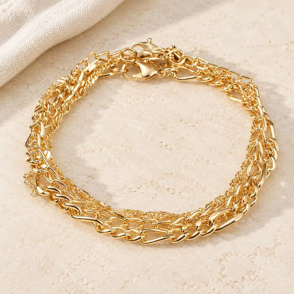 Classic Gold Chain Stack - PRIVA Fashion styled photo